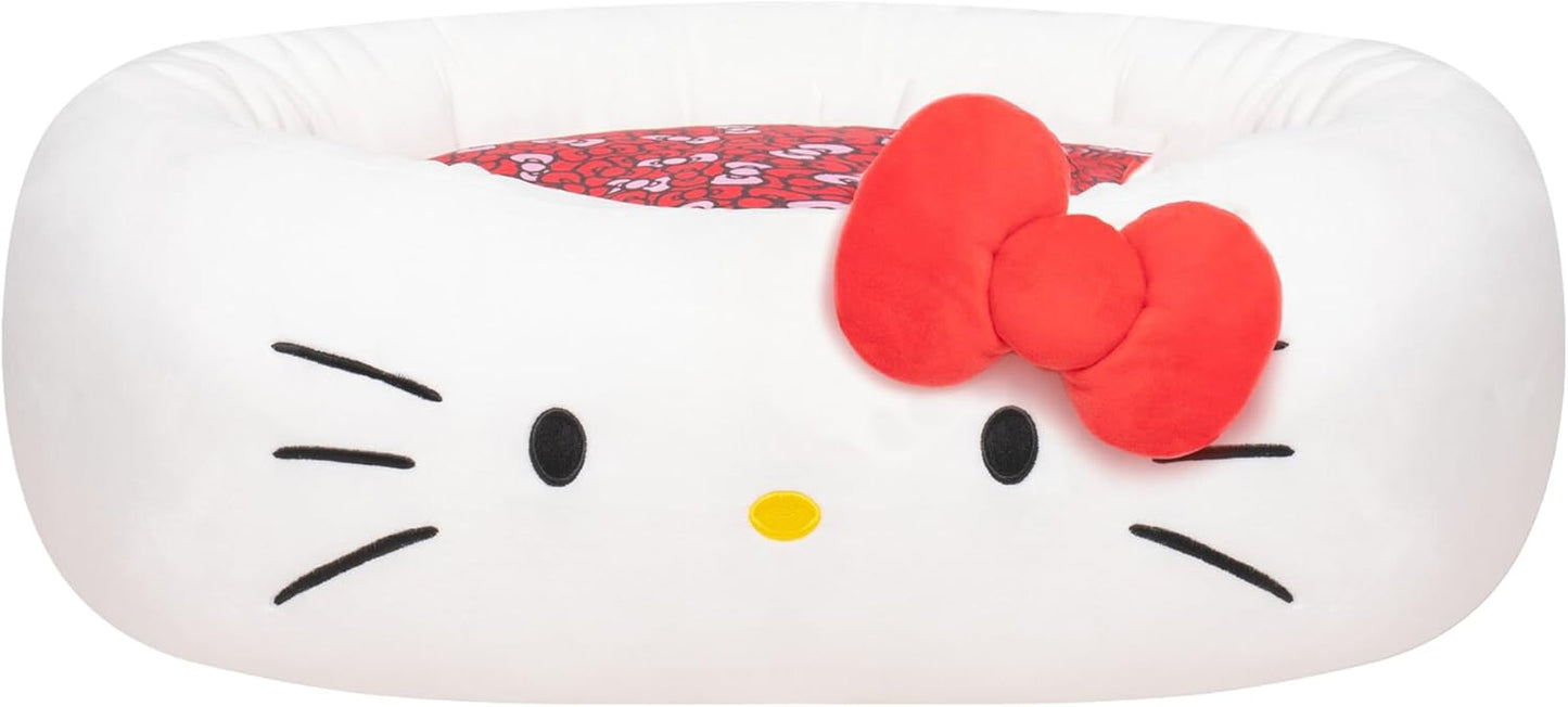 Hello Kitty Bolster Pet Bed - Machine Washable Removable Insert