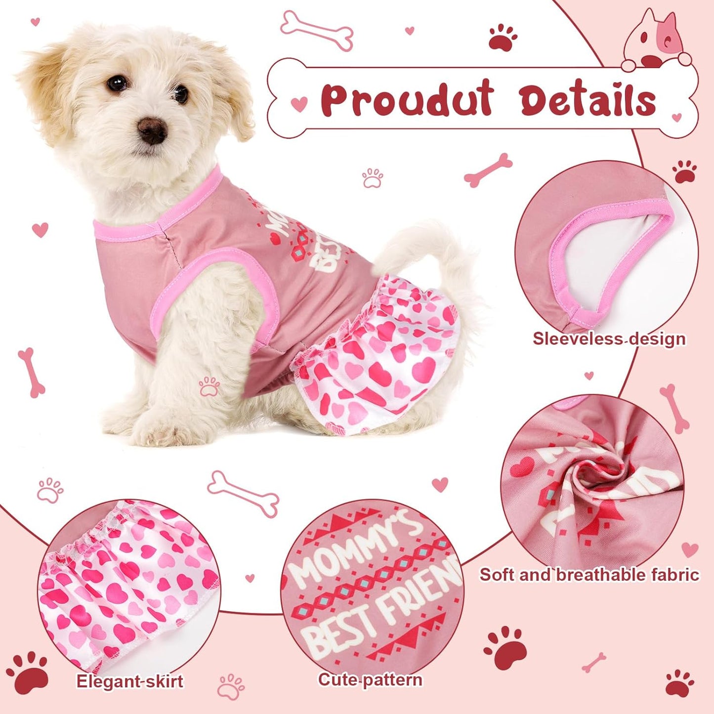 Cute Girly Slogan Sundress for Dogs