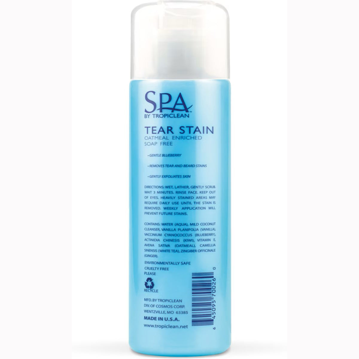 TropiClean Spa Dog Facial Cleanser & Tear Stain Remover, 8-fl oz