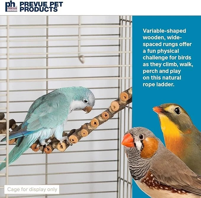 Prevue Hendryx Pet Products Naturals Small Wood and Rope Ladder Bridge Bird Toy