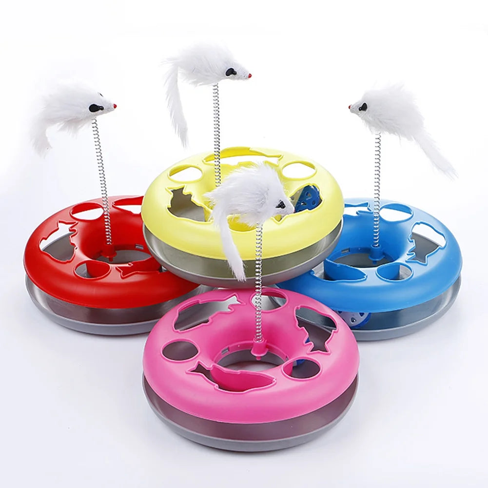 Interactive Cat Toy Balls Track – Roller Toy with Catnip Mouse & Spring Teaser