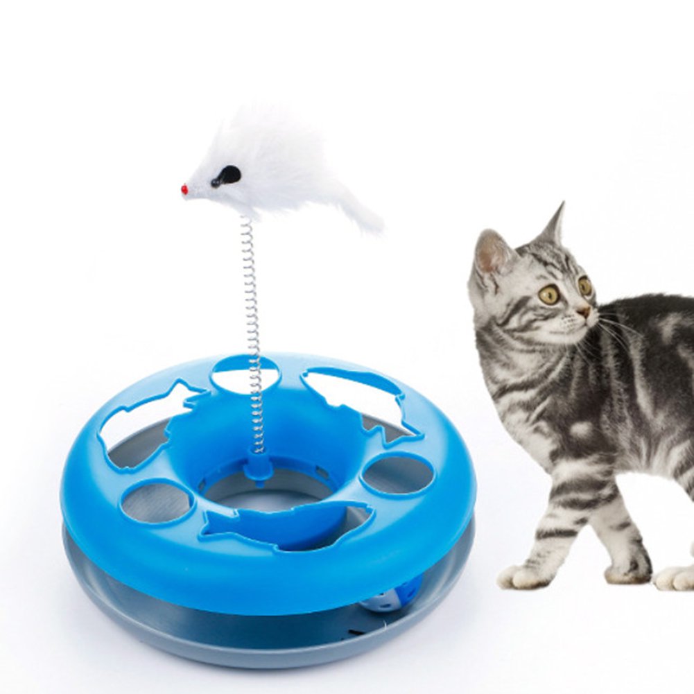 Interactive Cat Toy Balls Track – Roller Toy with Catnip Mouse & Spring Teaser