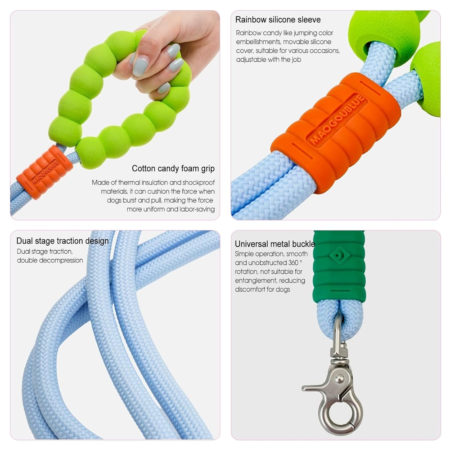 Hand-Free  Double-Segmented Dog Leash
