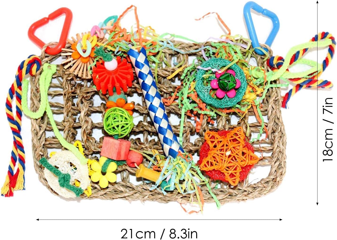 Seagrass Bird Hunt Toy – Chewable Wall-Mounted Parrot Toy for Small and Medium Birds