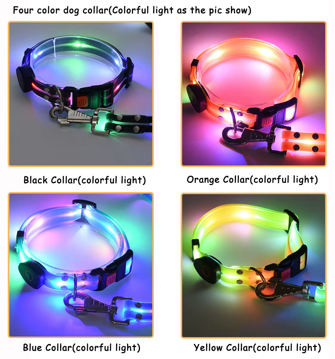 LED Light-Up Dog Leash and Collar – Rechargeable Safety Leash for Night Walks