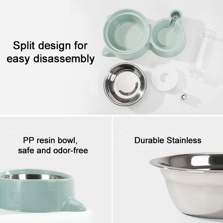 Pet Food & Automatic Water Bowl Set
