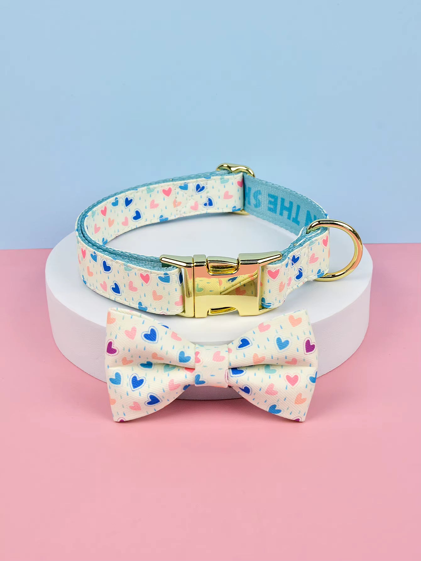 Cute Pet Alloy Collar - Double-sided Printing Bow Tie