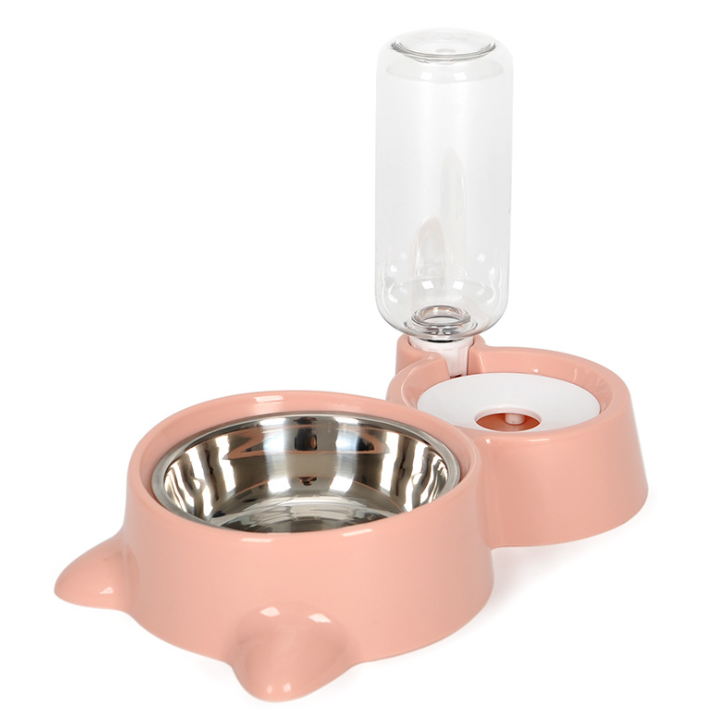 Pet Food & Automatic Water Bowl Set