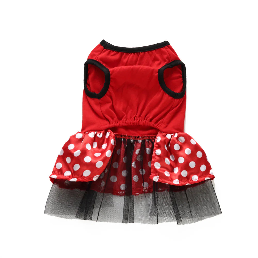 Christmas Reindeer Dog Dress – Red Holiday Skirt for Small Dogs