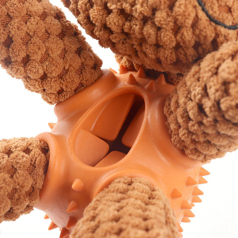 Teeth Cleaning Durable Rubber Plush Dog Toy