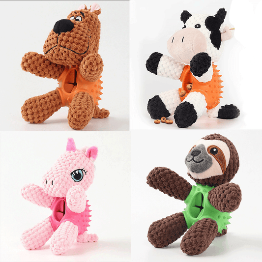 Teeth Cleaning Durable Rubber Plush Dog Toy