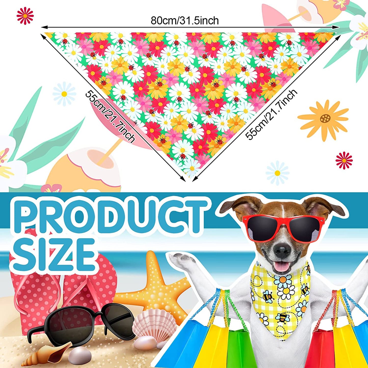 Pañuelos de perro con bonito estampado de flores