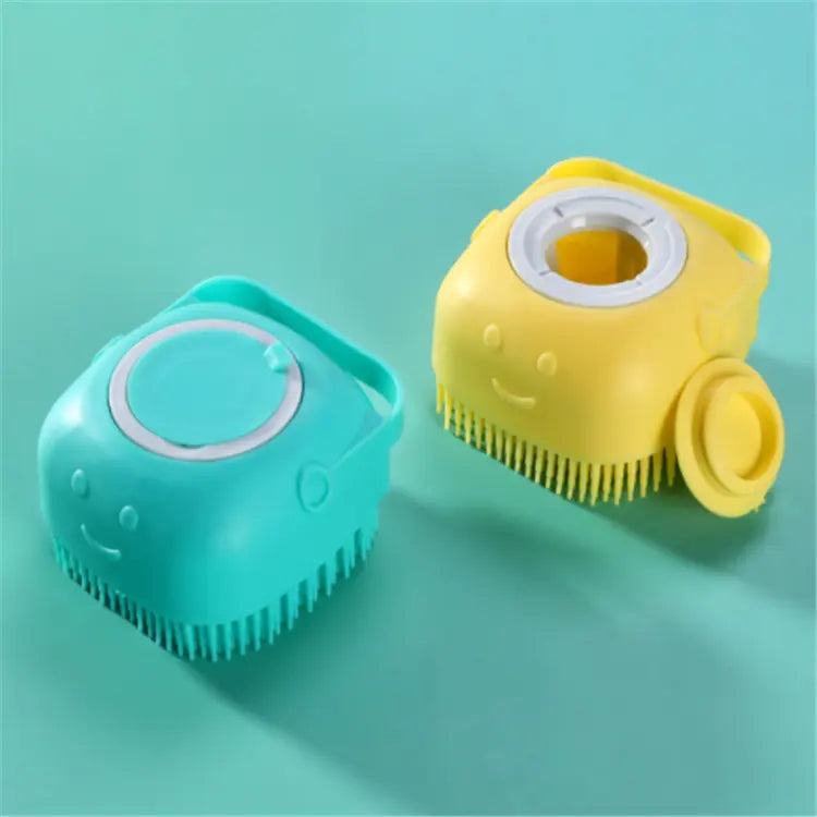 Escova para Banho com Dispenser de Shampoo para Massagem de Animais de Estimação