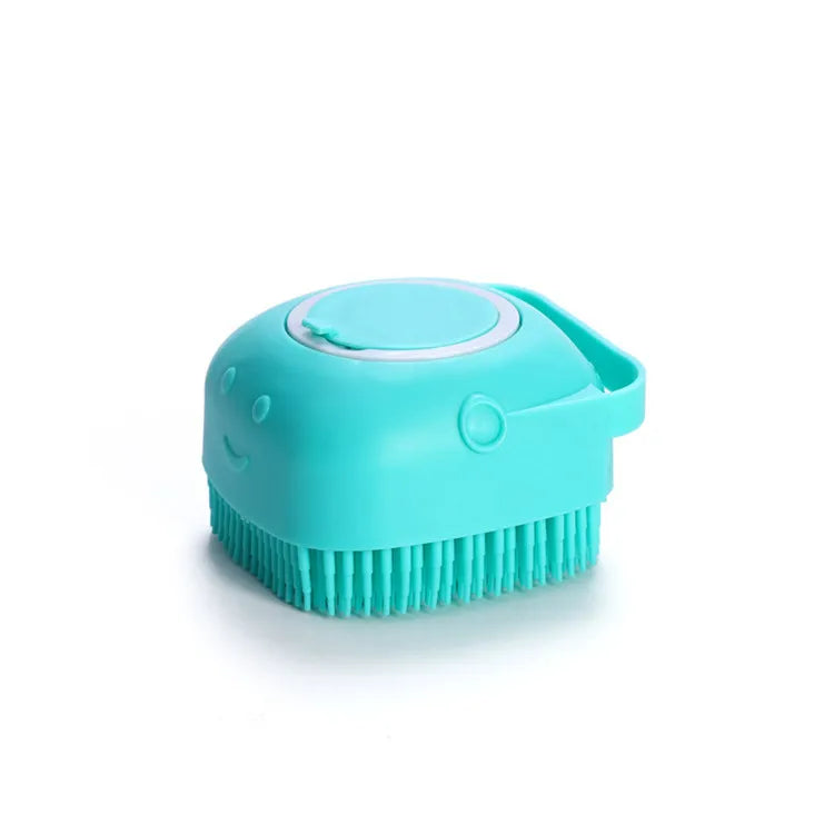 Escova para Banho com Dispenser de Shampoo para Massagem de Animais de Estimação