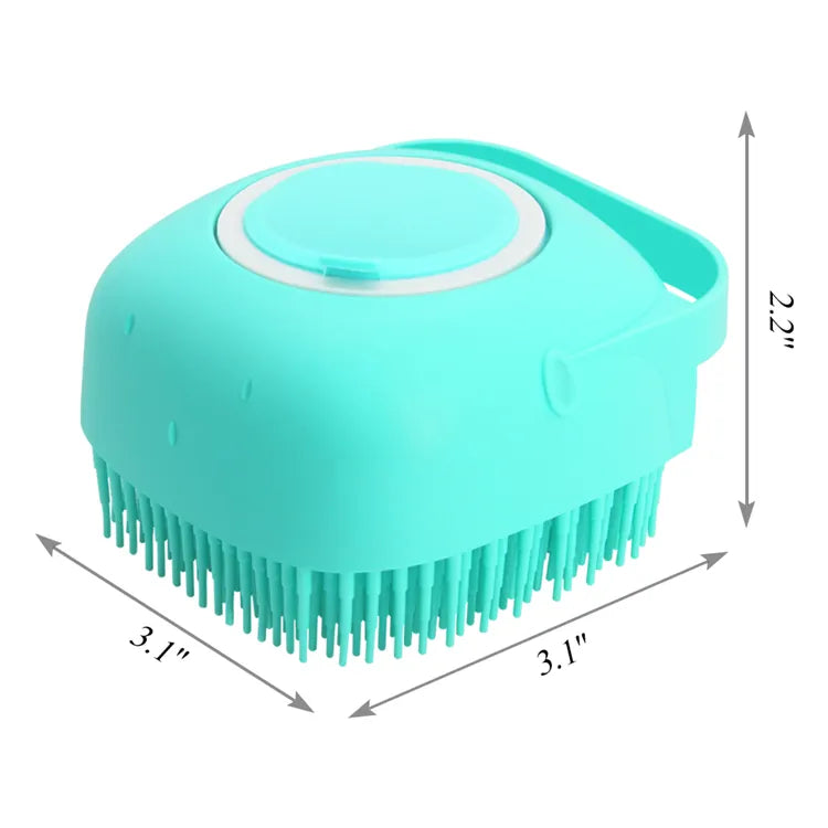 Escova para Banho com Dispenser de Shampoo para Massagem de Animais de Estimação