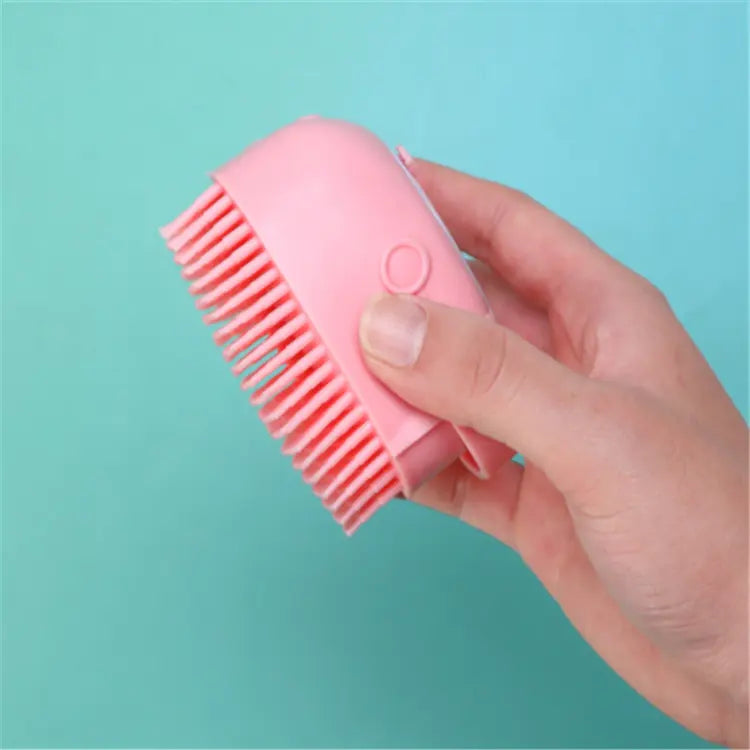 Escova para Banho com Dispenser de Shampoo para Massagem de Animais de Estimação