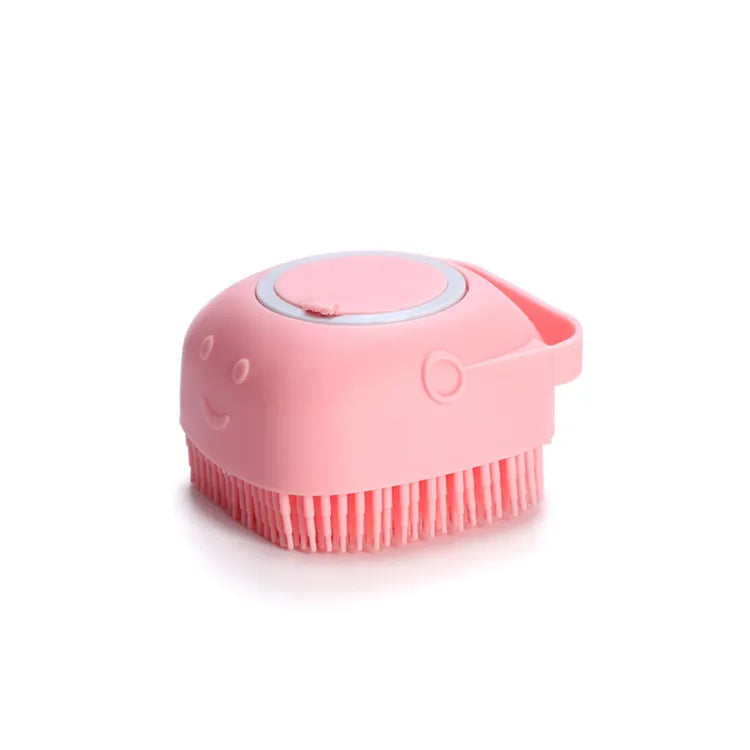 Escova para Banho com Dispenser de Shampoo para Massagem de Animais de Estimação