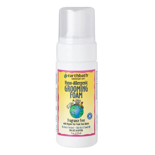 Earthbath Hypoallergenic Grooming Foam For Cats Fragrance-Free 4 oz.