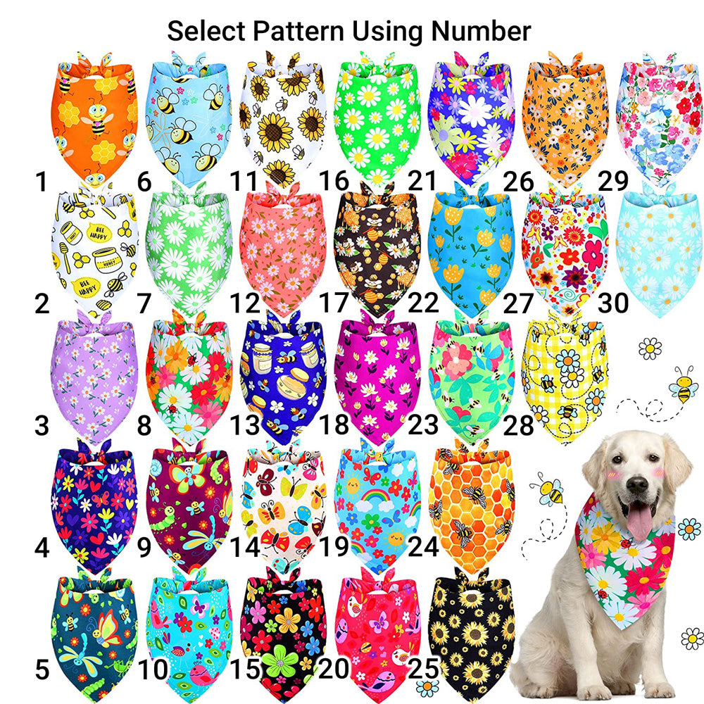 Pañuelos de perro con bonito estampado de flores
